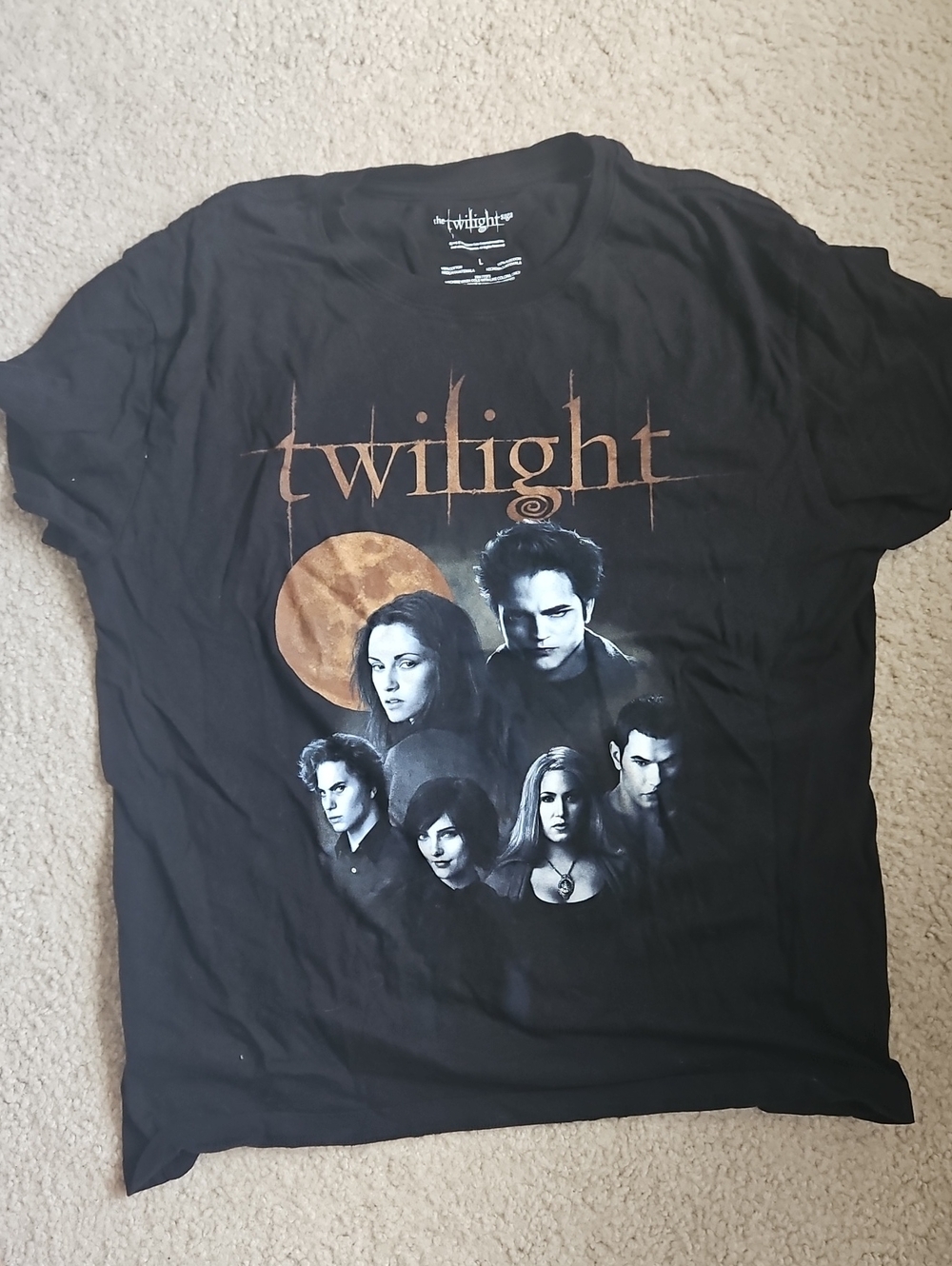 Twighlight Graphic Crew Neck T-Shirt - Black